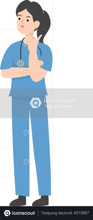 Female Doctor thinking  Illustration