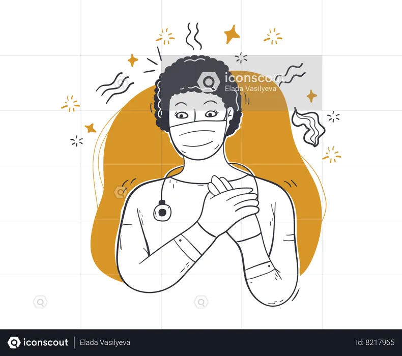 Female doctor wearing gloves and getting ready for conducting operation  Illustration