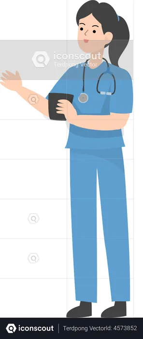 Female Doctor with coffee cup  Illustration