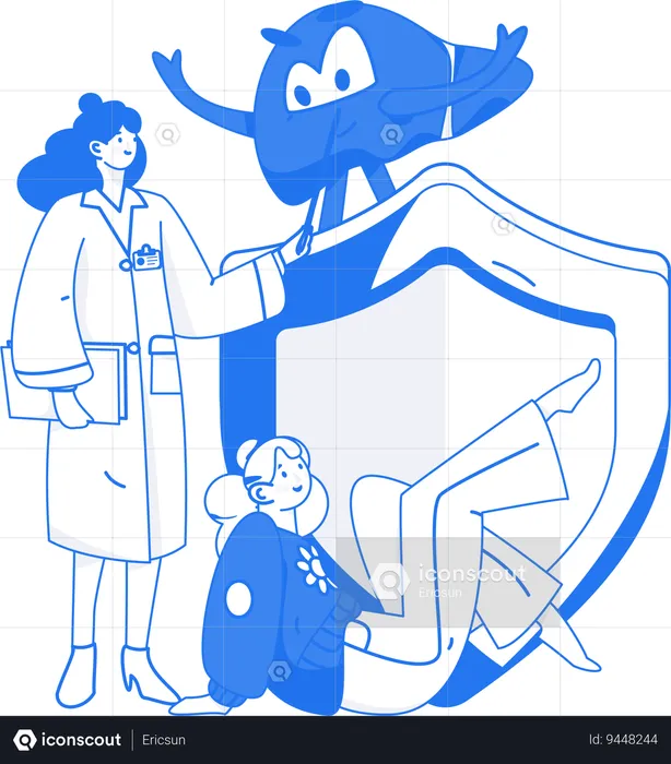 Female doctor with Medical insurance  Illustration