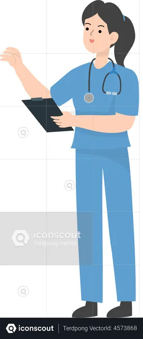 Female Doctor with report  Illustration