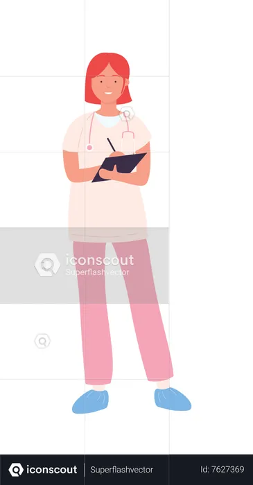 Female Doctor write prescription  Illustration