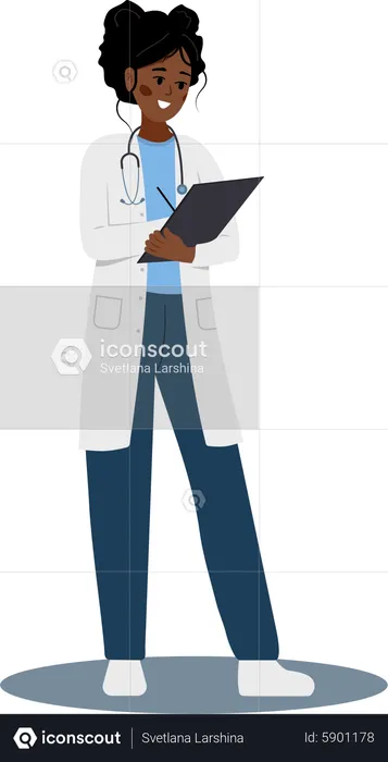 Female doctor writing medical prescription  Illustration