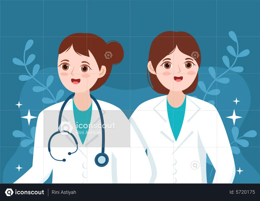 Female doctors  Illustration