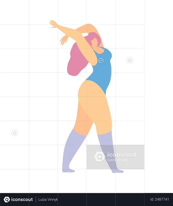 Female doing aerobics  Illustration
