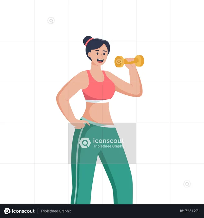 Female doing Exercise with dumbbell  Illustration