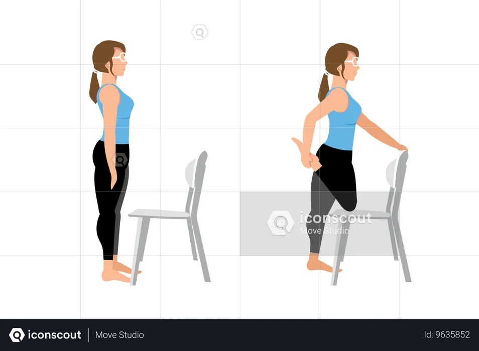 Female doing Hamstring stretch  Illustration