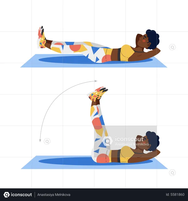 Female doing leg exercise  Illustration