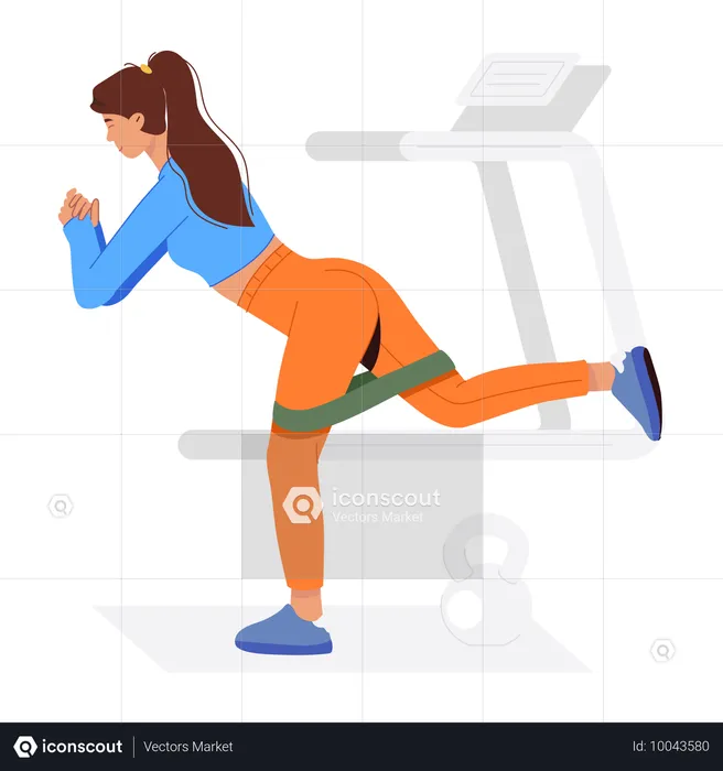 Female Doing Leg Stretching  Illustration