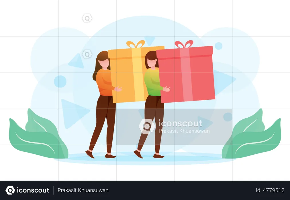 Female Doing Shopping  Illustration