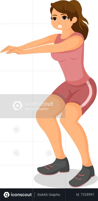 Female doing workout  Illustration
