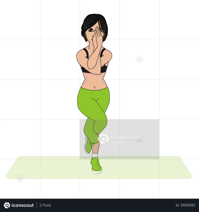 Female doing yoga exercise  Illustration