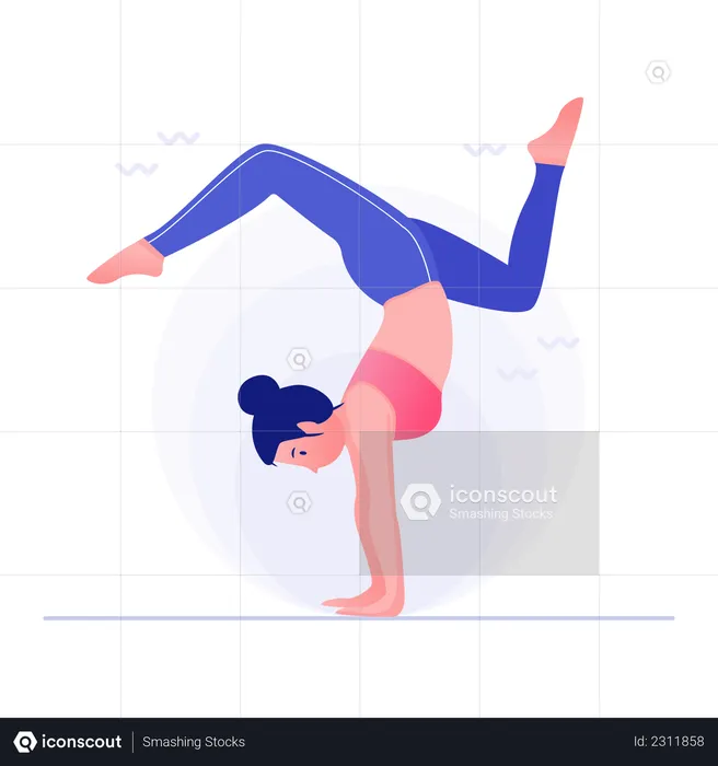 Female doing yoga pose  Illustration