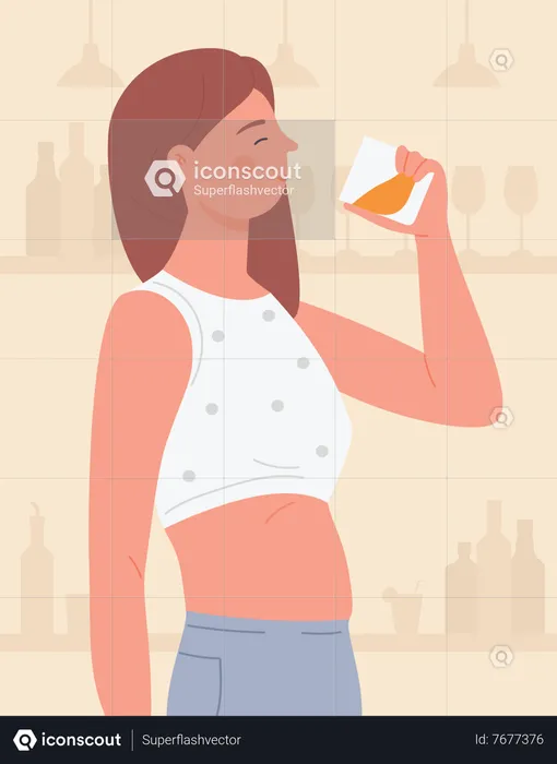 Female Drink Alcohol  Illustration