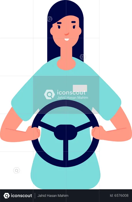 Female Driver  Illustration