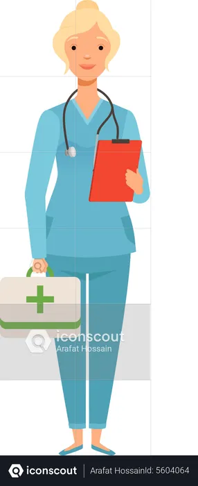 Female emergency doctor  Illustration