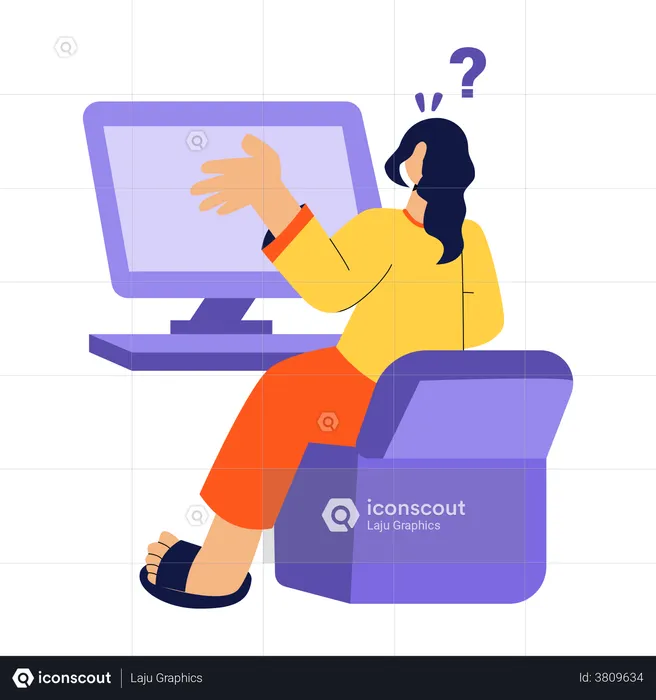 Female employee facing 404 error  Illustration