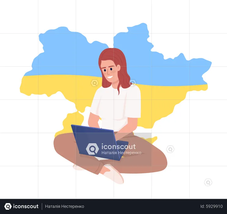 Female employee from Ukraine  Illustration