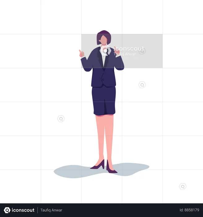 Female employee showing finger  Illustration