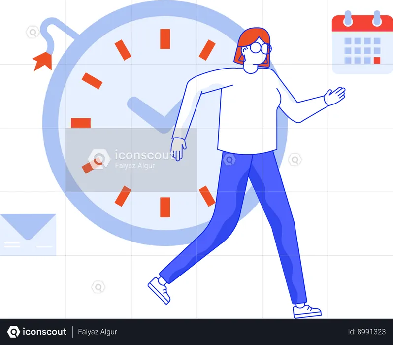 Female Employee trapped in workload  Illustration