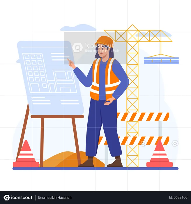 Female Engineer  Illustration