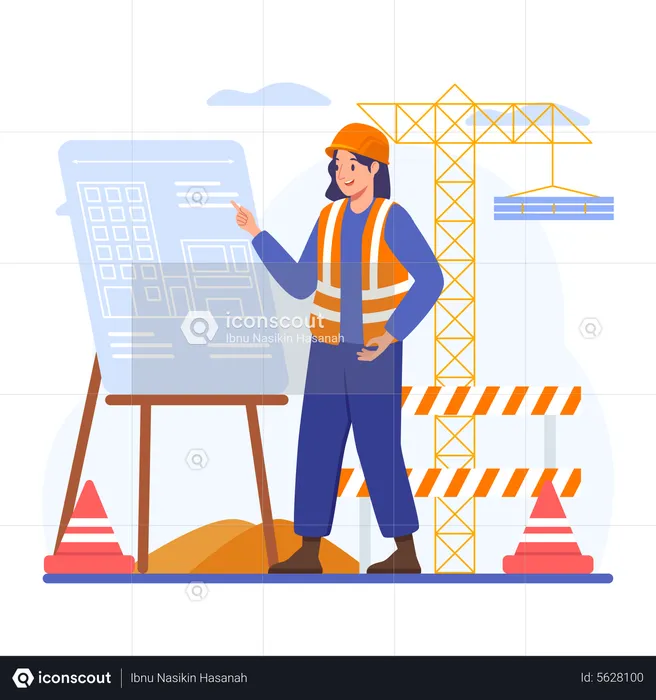 Female Engineer  Illustration