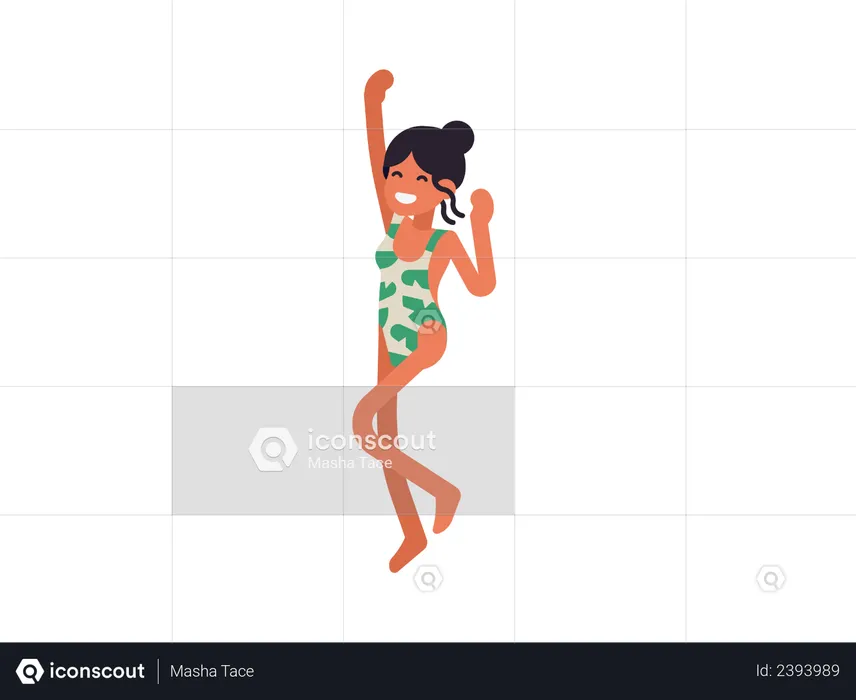 Female enjoying summer vacation  Illustration