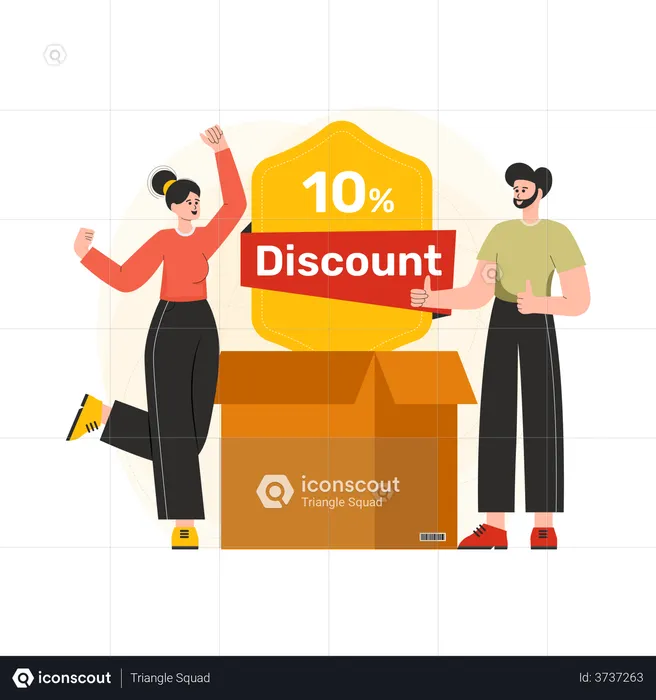 Female Exploring discount offers  Illustration