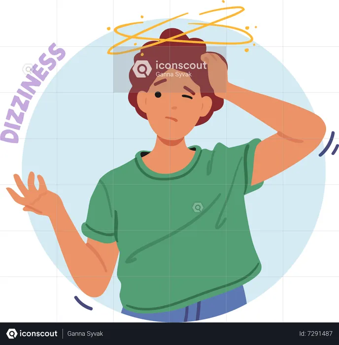 Female Feel Dizziness  Illustration