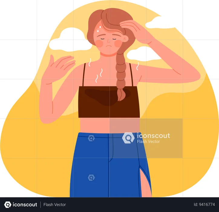 Female feeling sick  Illustration