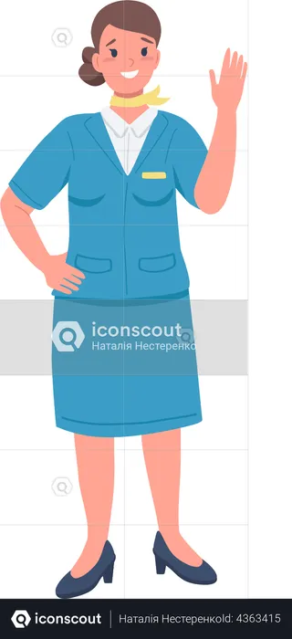 Female flight attendant  Illustration