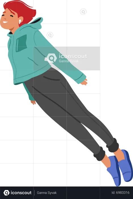 Female Flying In air  Illustration