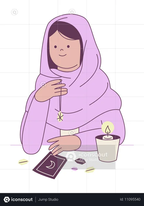 Female Fortune Telling Stones  Illustration