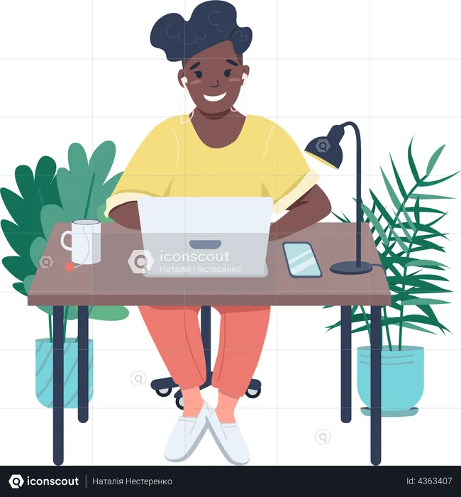 Female freelance worker  Illustration