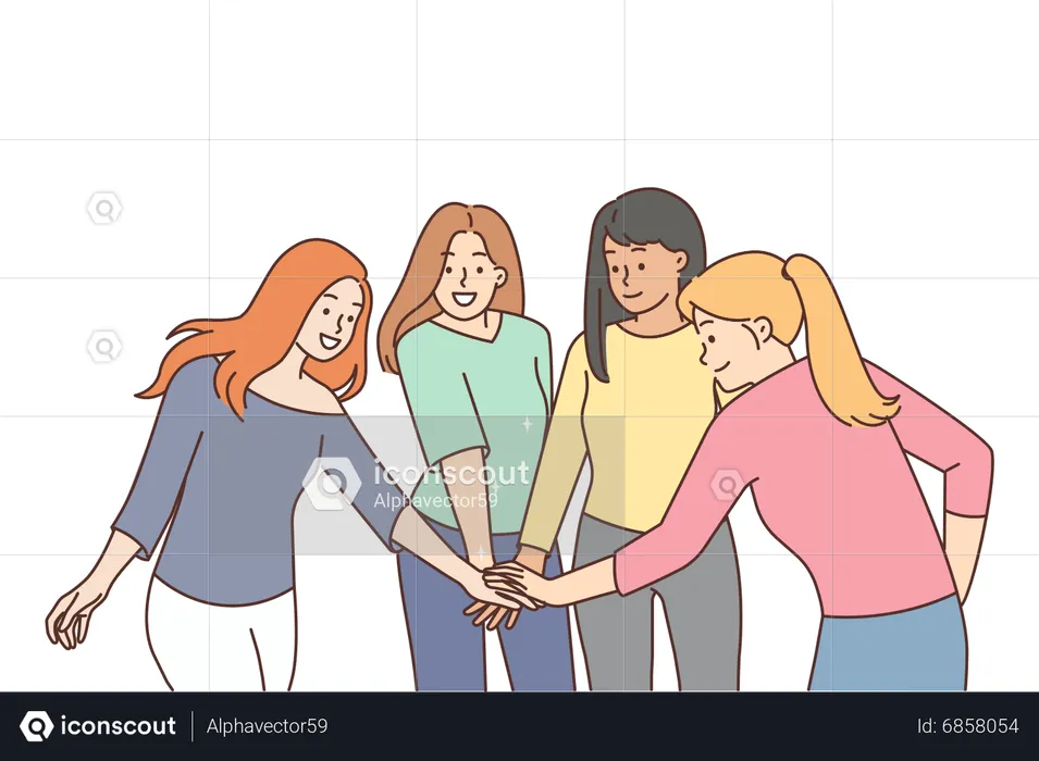Female friends  Illustration