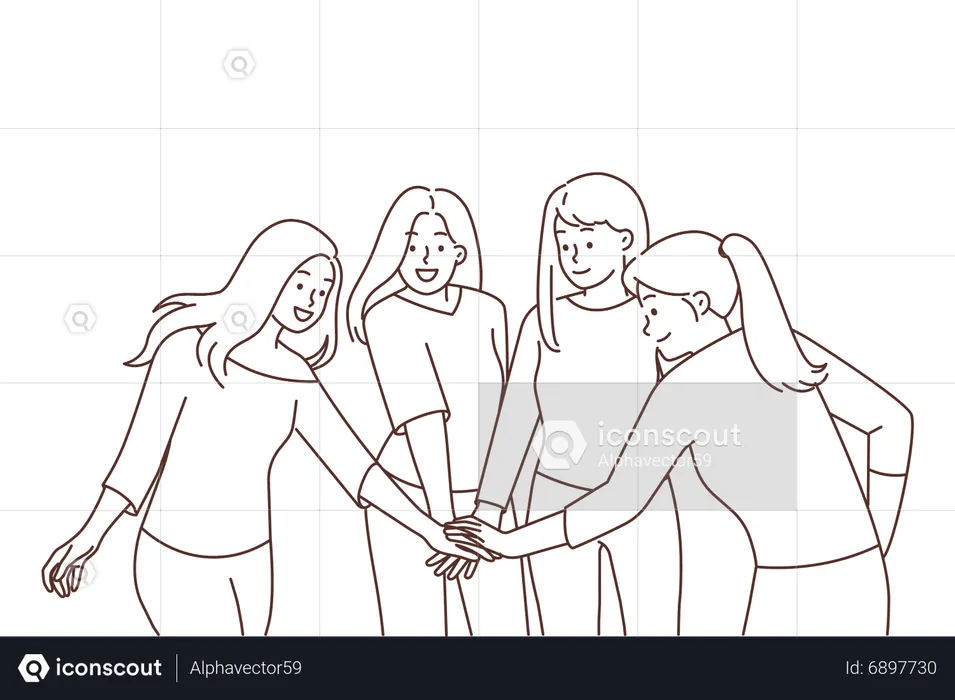 Female friends  Illustration