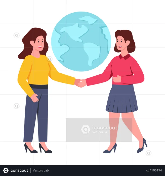 Female Friends meeting  Illustration