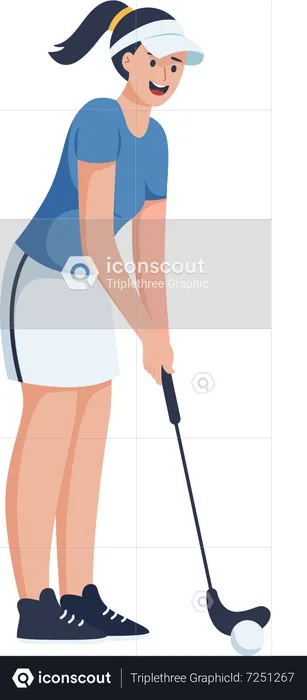 Female Golfer  Illustration