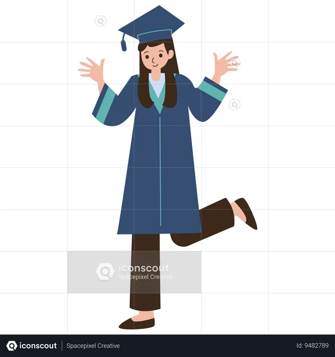 Female graduation student  Illustration