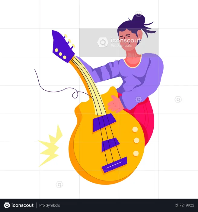 Female Guitar Player  Illustration
