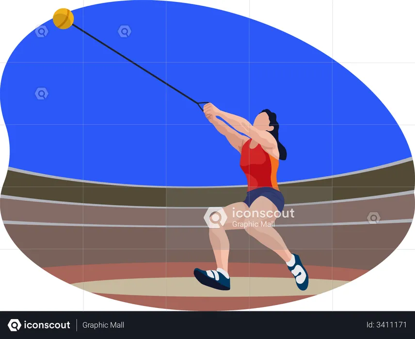 Female hammer thrower  Illustration