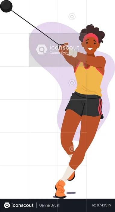 Female hammer thrower  Illustration