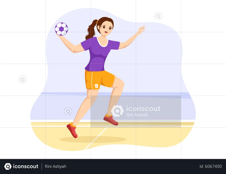 Female Handball Player  Illustration