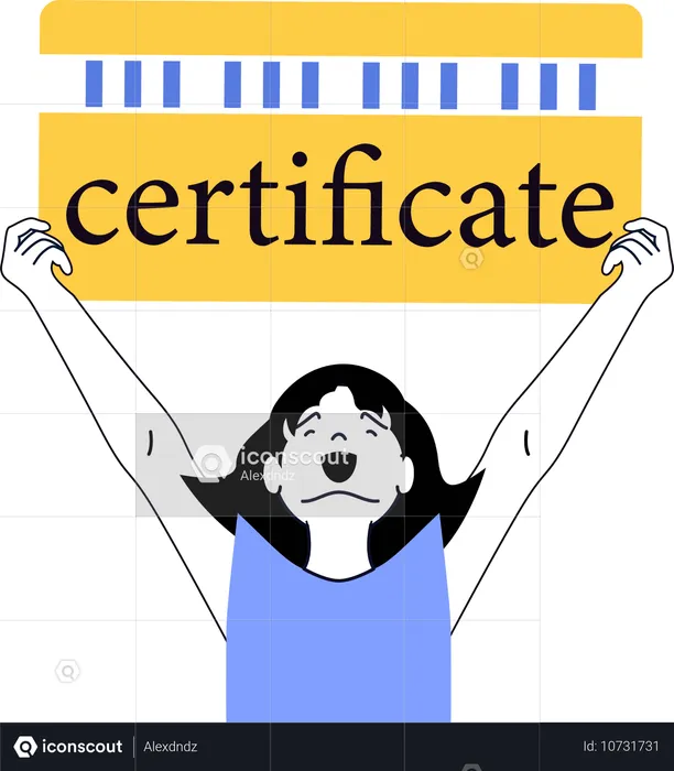 Female have beauty salon certificate  Illustration