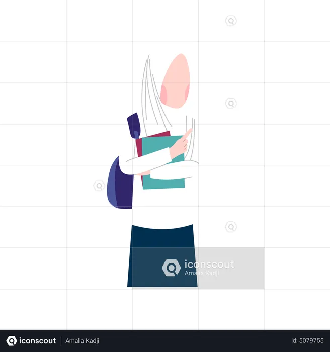 Female hijab student  Illustration