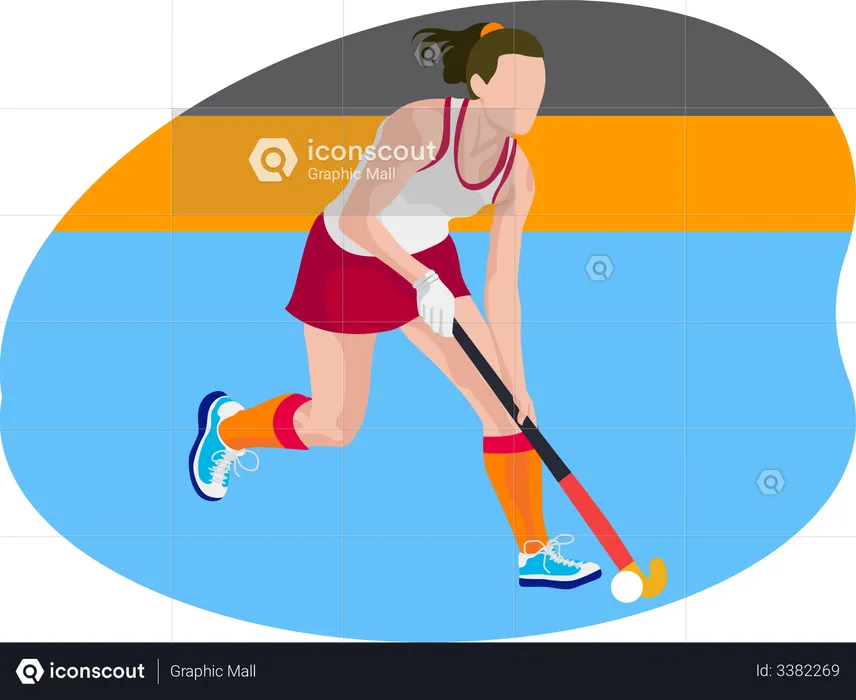 Female hockey player  Illustration
