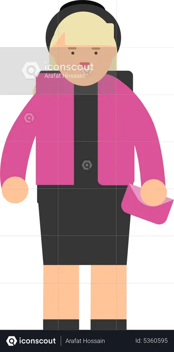 Female holding purse  Illustration