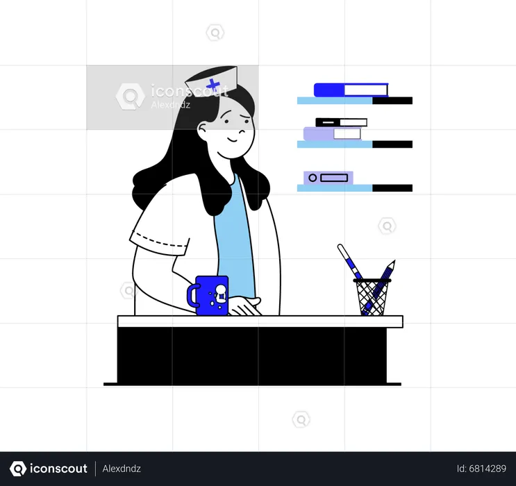 Female hospital receptionist  Illustration