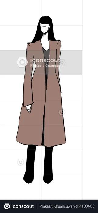 Female in stylish costume  Illustration