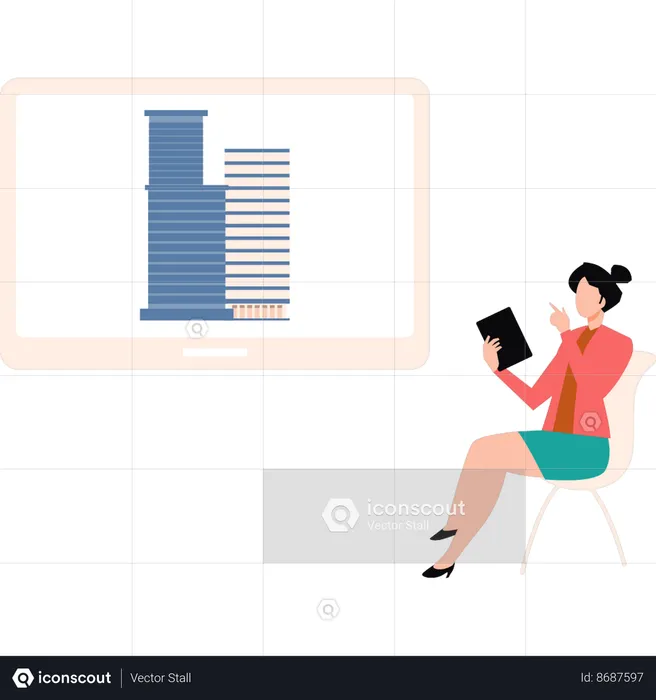 Female is viewing online news  Illustration